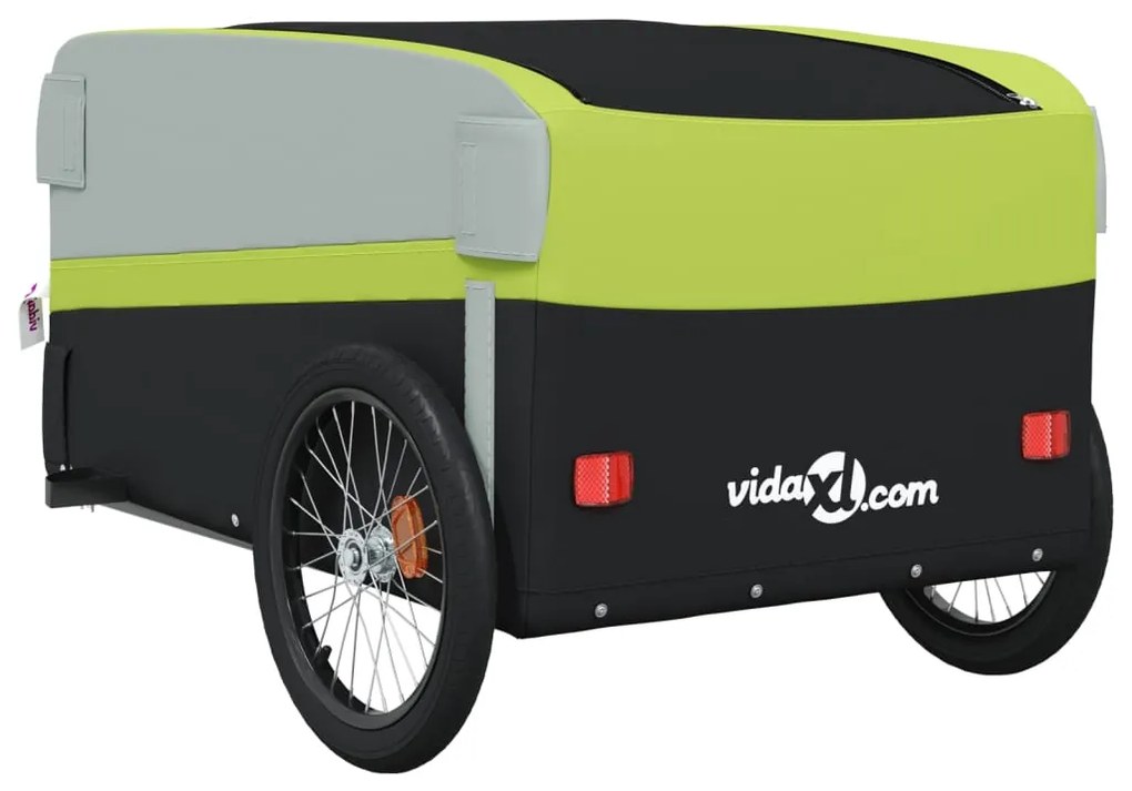 Reboque para bicicleta 45 kg ferro preto e verde