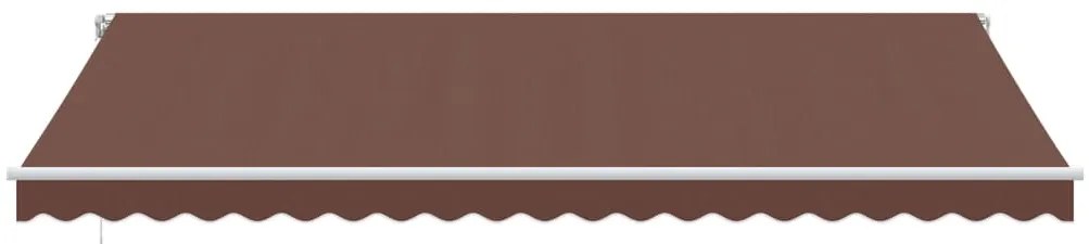 Toldo retrátil manual com luz LED 500x350 cm castanho