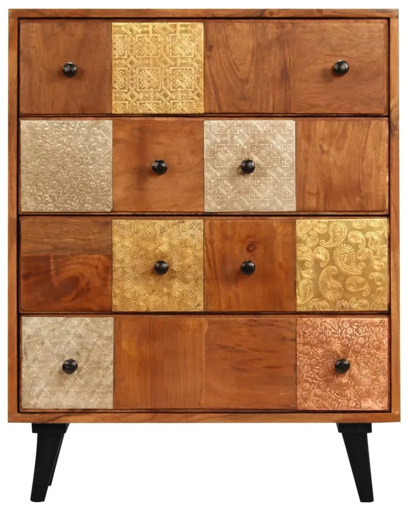 Armário de gavetas 60x30x75 cm madeira de acácia maciça