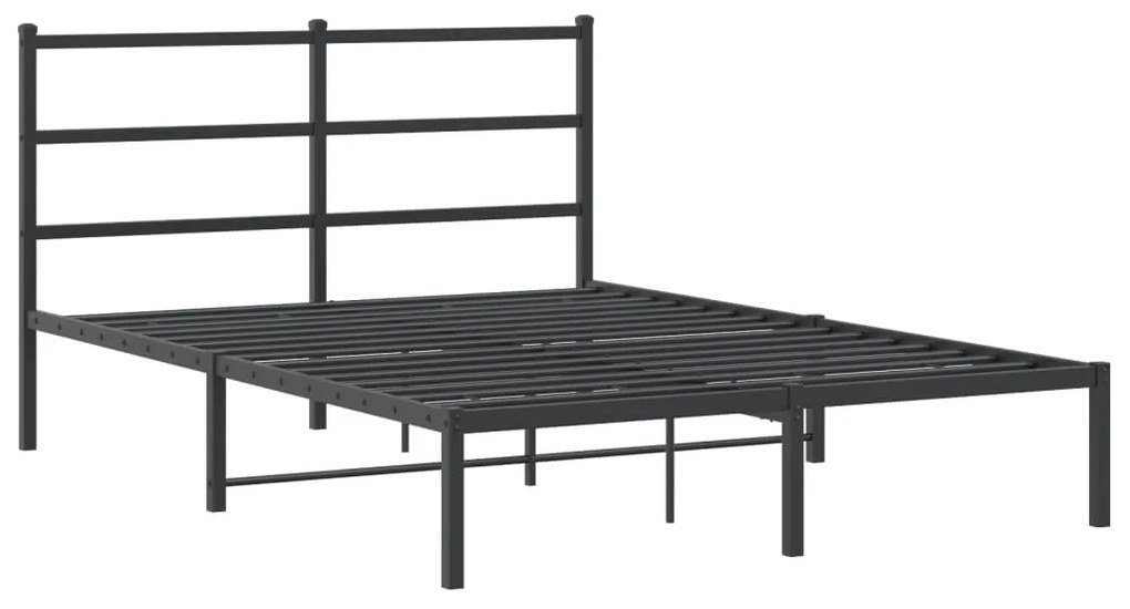 Estrutura de cama com cabeceira 140x190 cm metal preto
