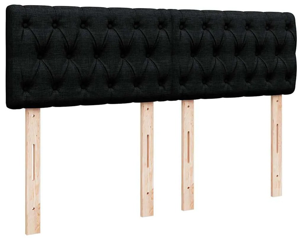 Cama com molas/colchão 140x190 cm tecido preto