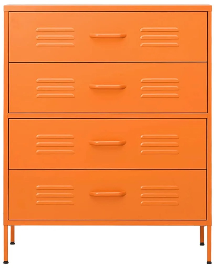 Cómoda/aparador com gavetas aço 80x35x101,5 cm laranja