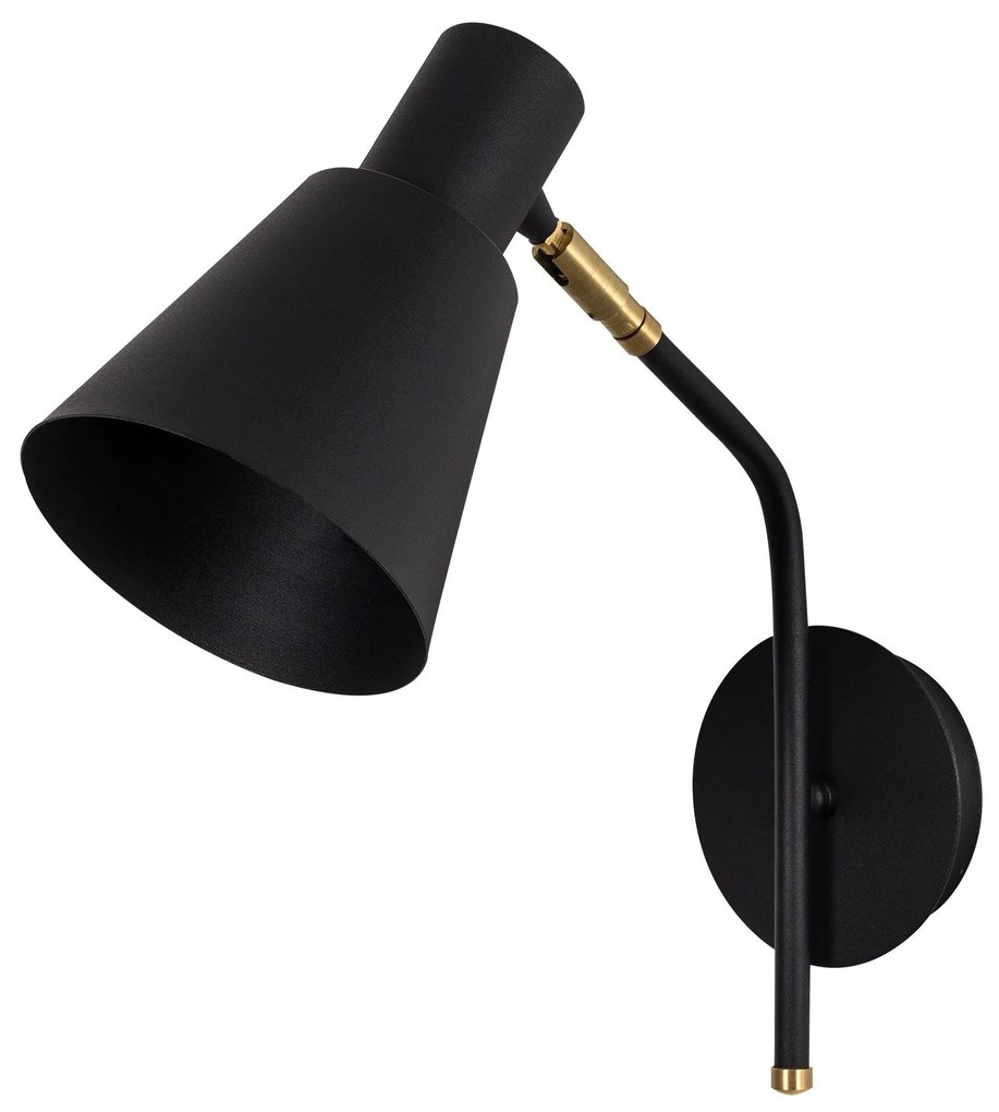 Aplique de Parede Sivani – Preto e Dourado – 14 x 36 x 40 cm