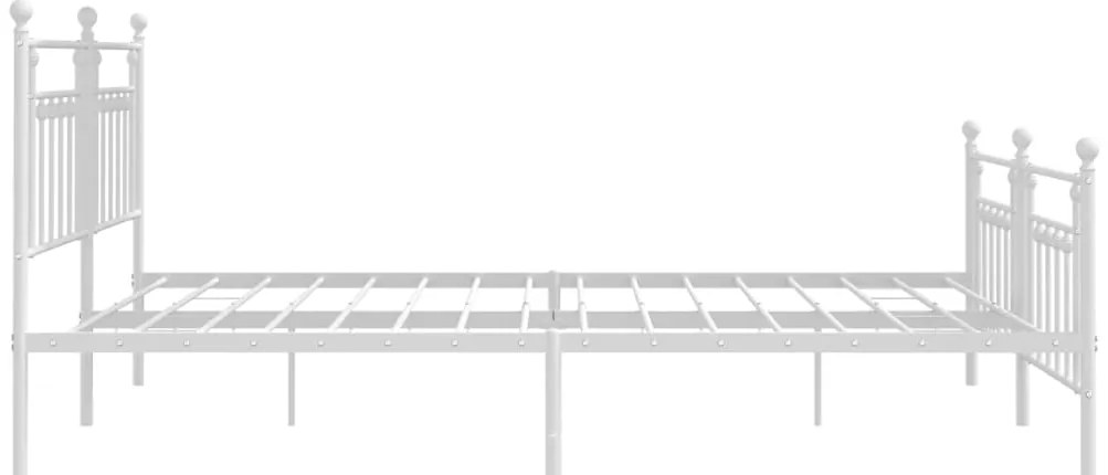 Estrutura de cama com cabeceira e pés 200x200 cm metal branco