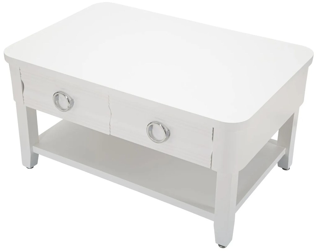 MESA DE CENTRO SHINE 90X60X47 CM BRANCA