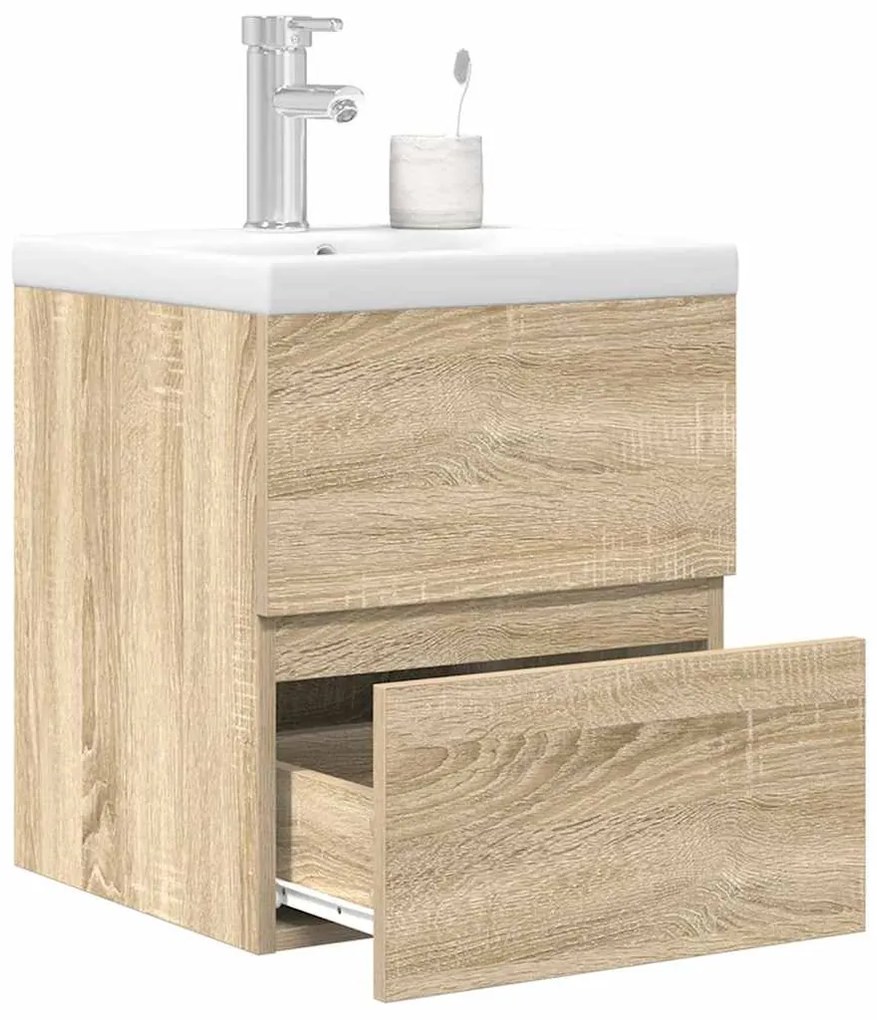vidaXL 2 pcs conj. móveis casa banho derivados madeira carvalho sonoma