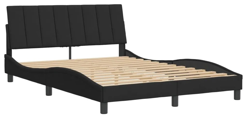 Estrutura de cama sem colchão 140x190 cm veludo preto