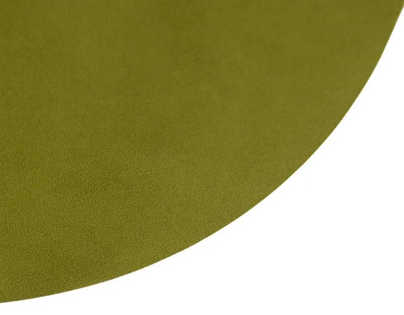 Abajur plano de veludo verde com ouro 45 cm