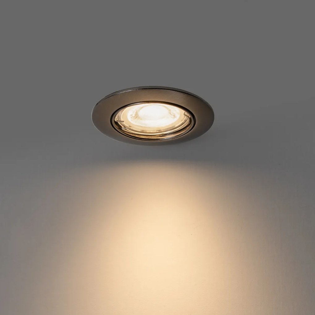 Foco embutido moderno Cinza-escuro GU10 50 mm Redondo Inclinável - Edu Moderno