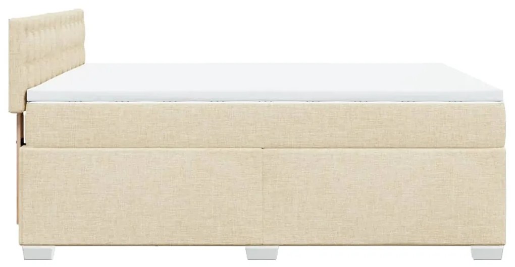Cama com molas/colchão 140x200 cm tecido cor creme