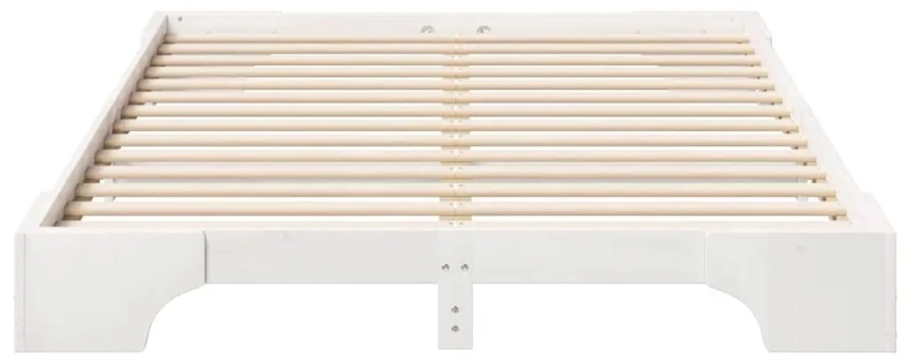 Estrutura de cama de chão com armazenamento Branco 140 x 220 cm