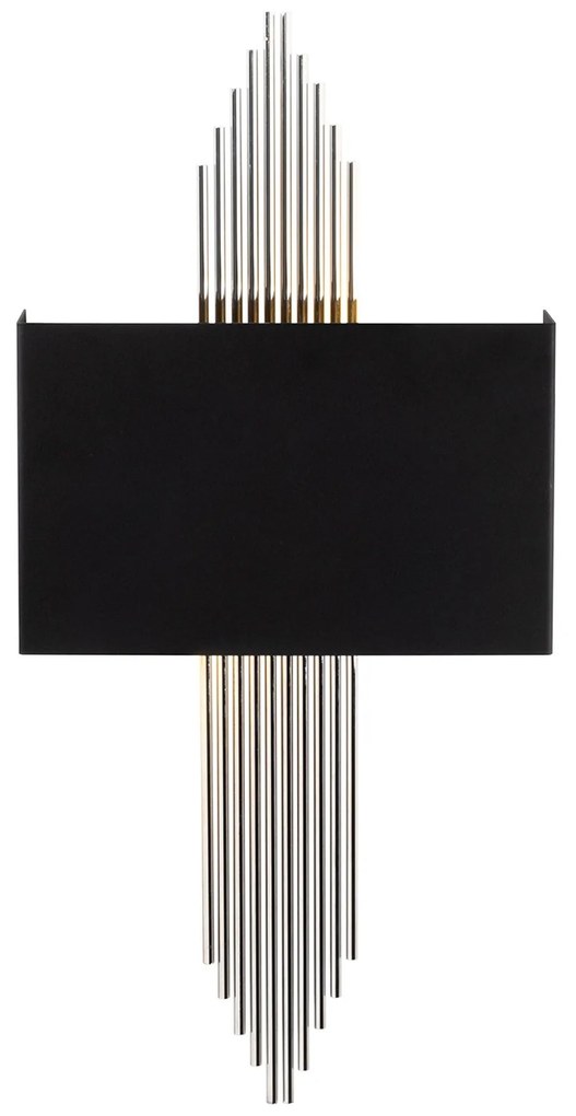 Candeeiro de Parede Modelo 614 – Preto e Prateado – 75 x 10 x 22 cm