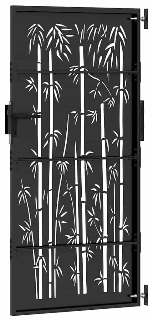 Portão de Jardim Preto 105 x 200 cm Aço com Revestimento em Pó