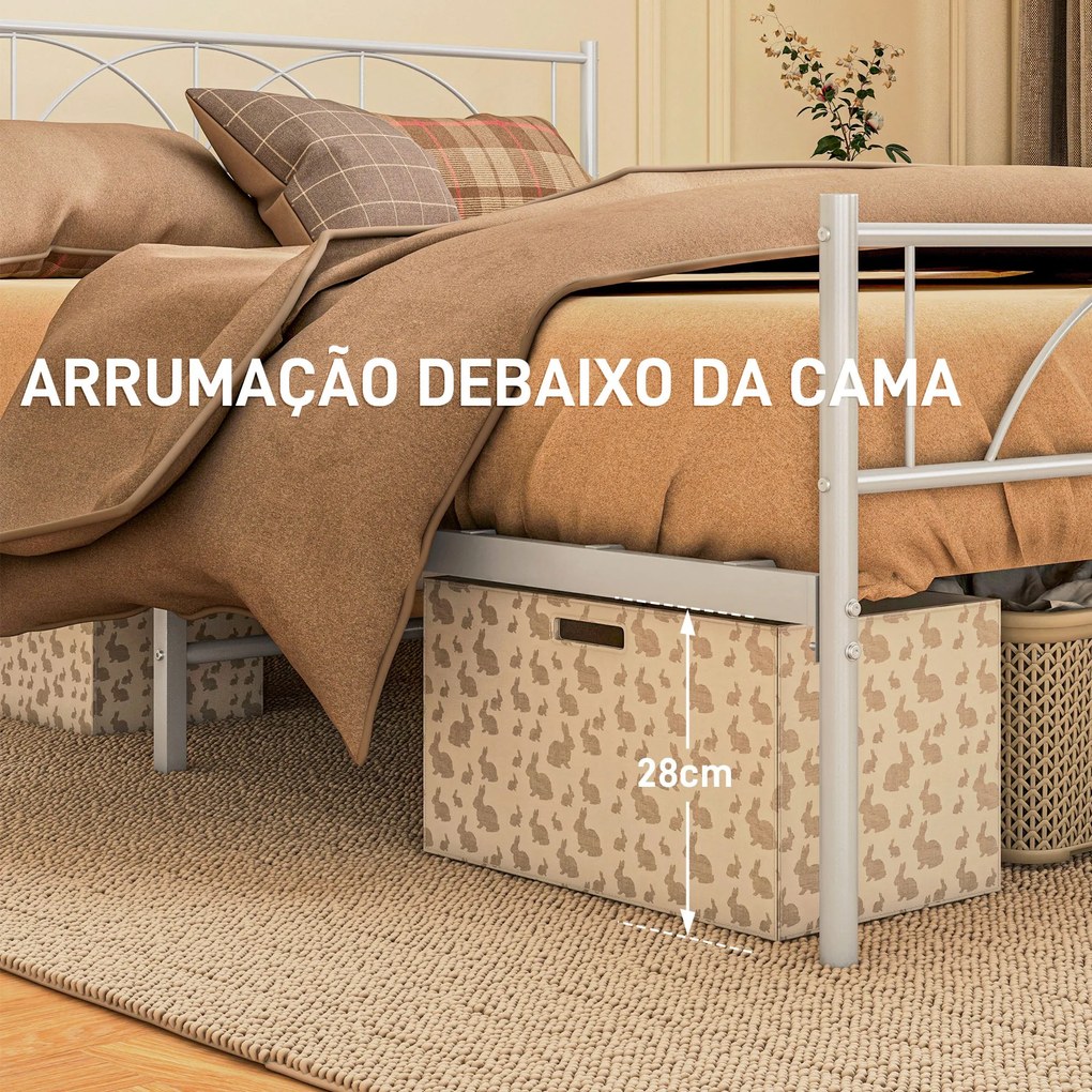 Cama de Casal 135x190 cm Estrutura de Ripas com Cabeceira de Ripas de