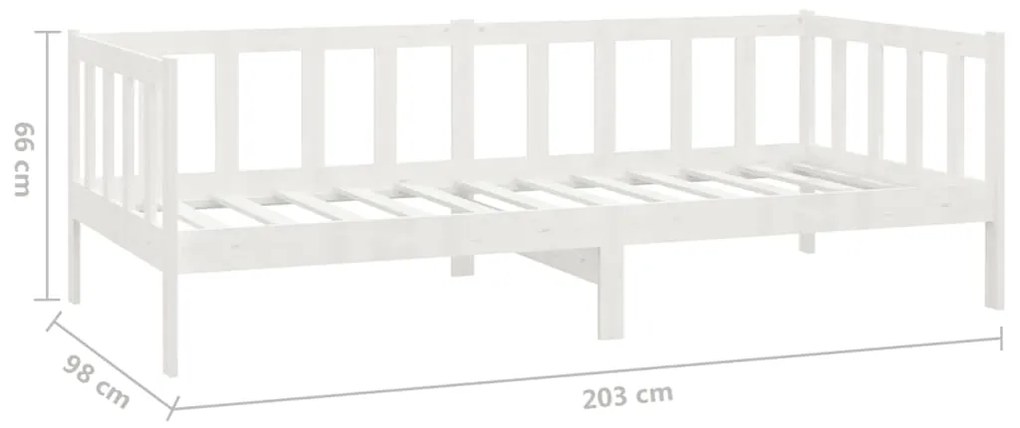 Sofá-cama com gavetas 90x200 cm pinho maciço branco