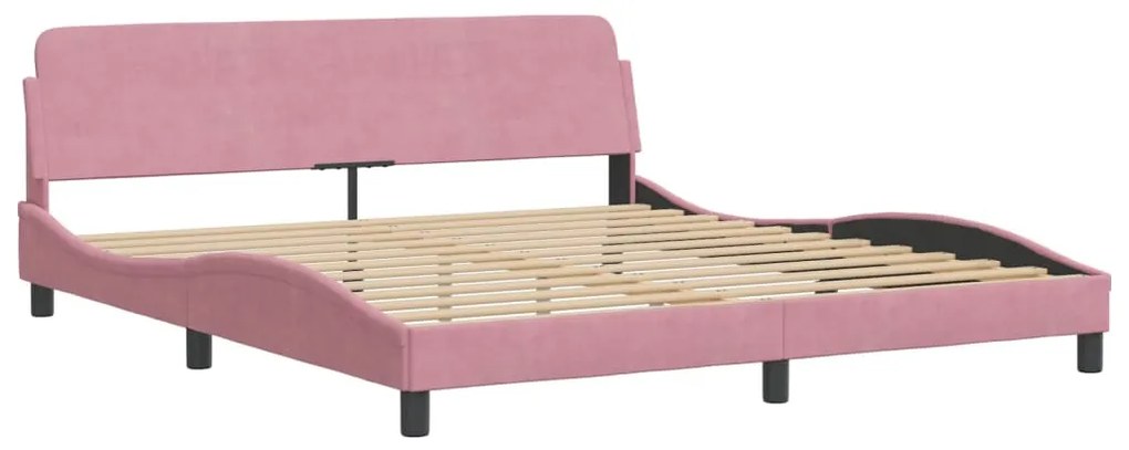 Cama com colchão 180x200 cm veludo rosa