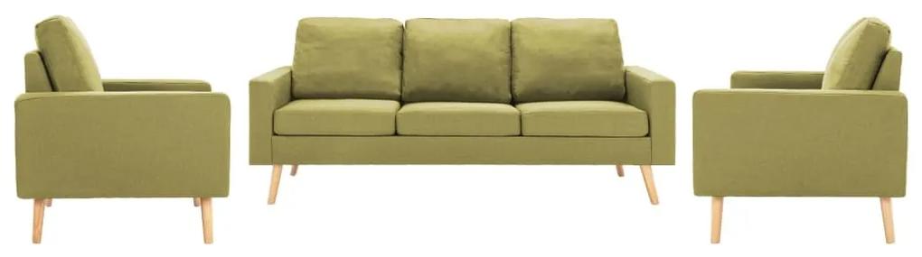 3 pcs conjunto de sofás tecido verde