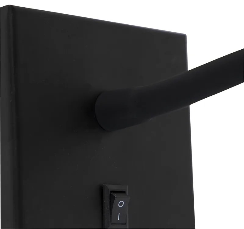 Candeeiro de parede moderno flexível preto LED - Flex Moderno