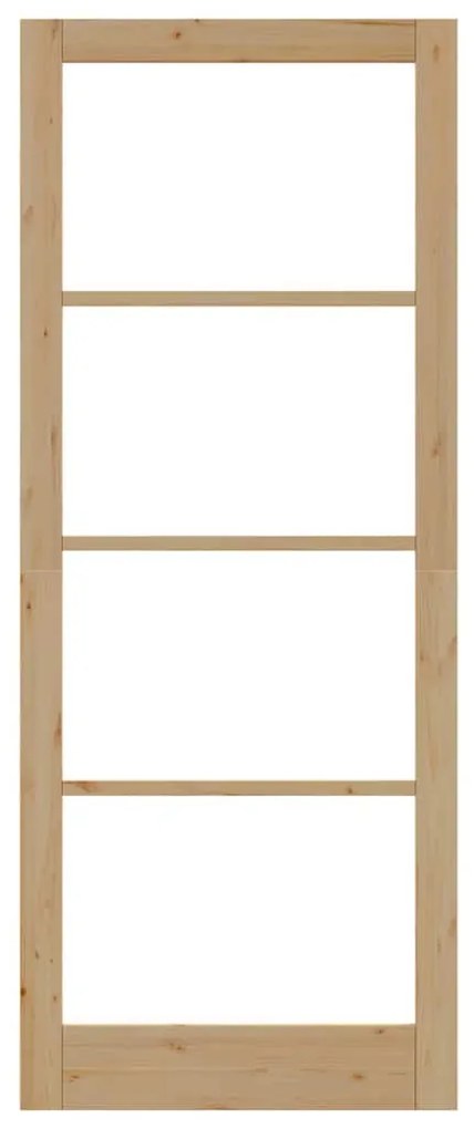 Porta Interior com Vidro "ORKDAL" 93x232x4 cm Madeira Sólida de Pinhei