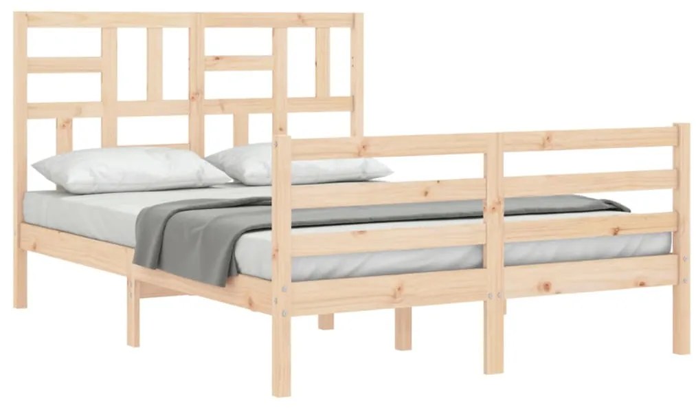 Estrutura de cama com cabeceira 120x200 cmmadeira maciça
