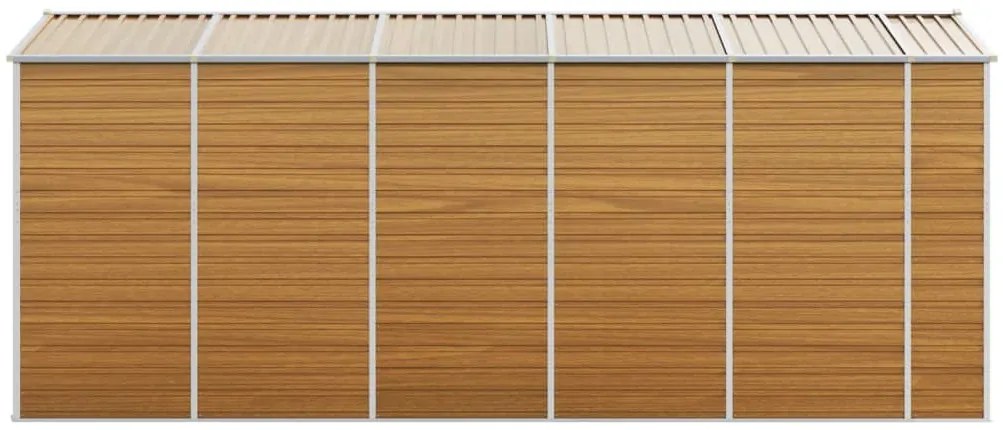 Abrigo de jardim 191x470x198 cm aço galvanizado castanho-claro