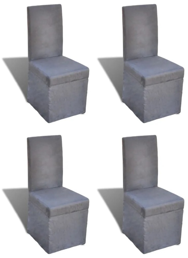 vidaXL Cadeiras de jantar 4 pcs tecido cinzento-escuro