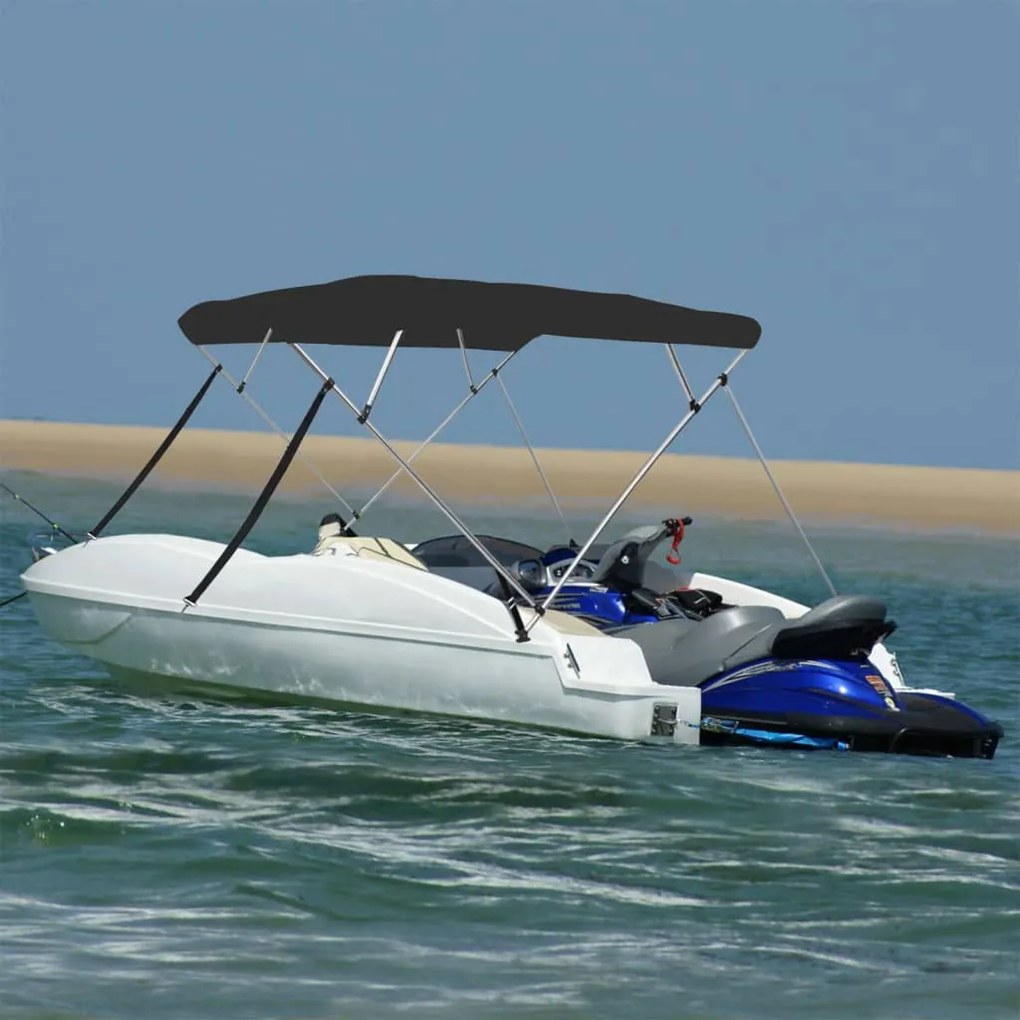 vidaXL Toldo de 4 arcos Bimini 243x196x137 cm preto