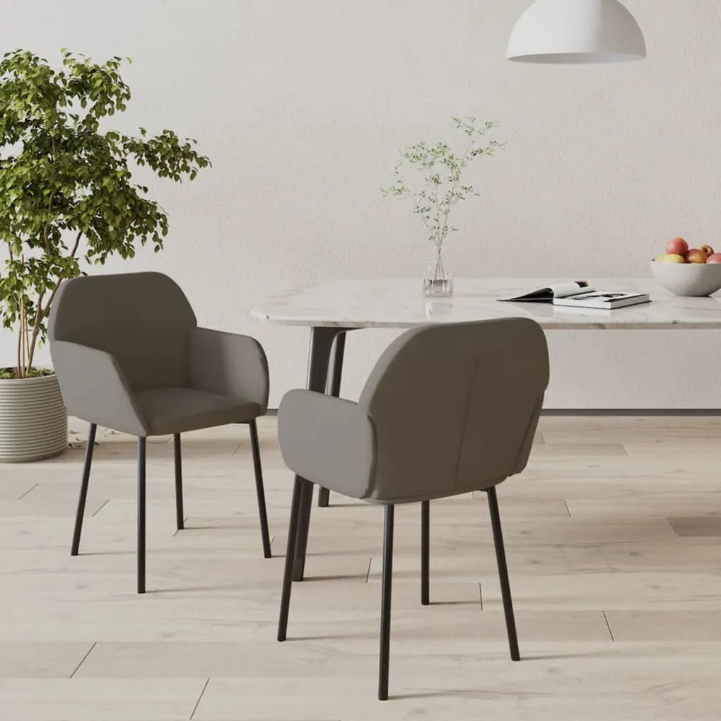 344702 vidaXL Cadeiras de jantar 2 pcs veludo cinzento-escuro