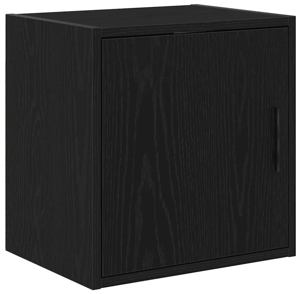 vidaXL Armário de parede da garagem preto madeira engenheirada