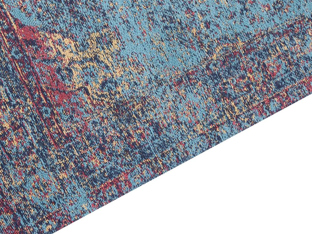 Tapete de algodão azul vermelho e creme 200 x 300 cm KANSU Beliani