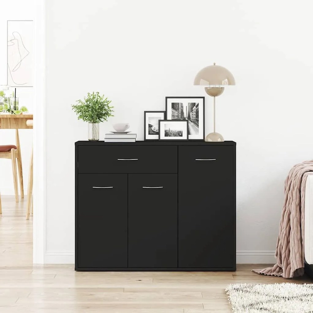 Aparador 88x30x70 cm contraplacado preto