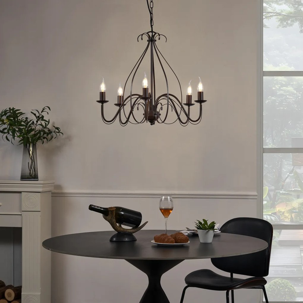 Candelabro Clássico Castanho Ferrugem 5-Luzes - Giuseppe