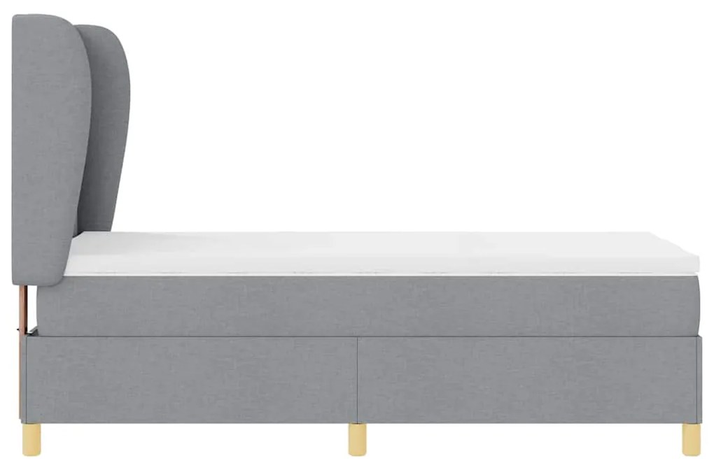 Cama Box Spring vidaXL com Colchão Cinza Claro 100x200 cm Tecido