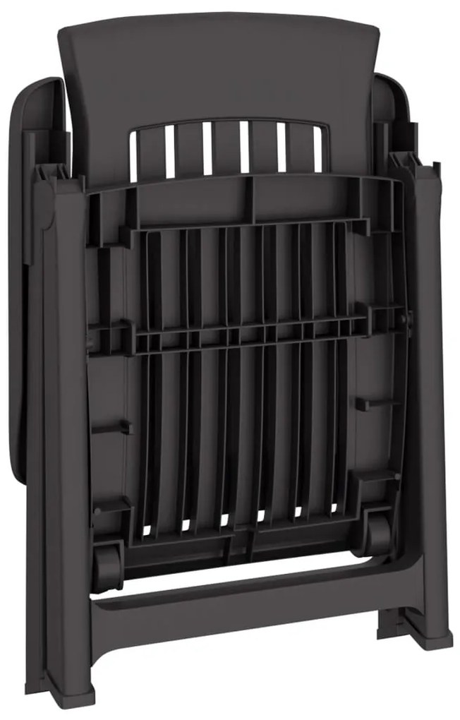 Cadeiras de jardim reclináveis 2 pcs PP antracite