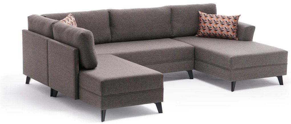Sofá-Cama de Canto Eris – Castanho – 300 x 78 x 202 cm