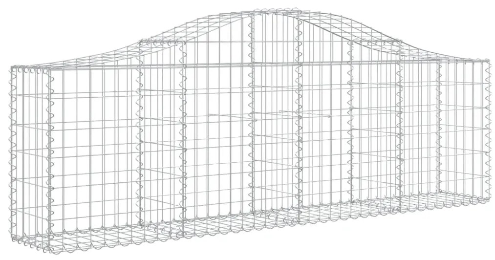 Cestos gabião arqueados 5 pcs 200x30x60/80 cm ferro galvanizado