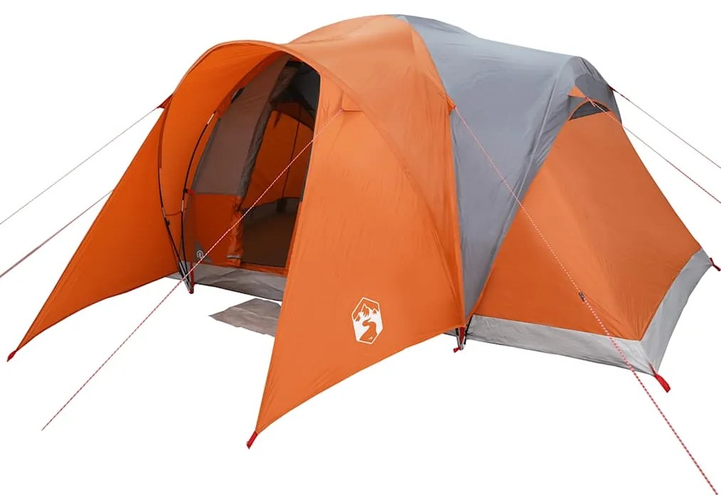 Tenda familiar cúpula para 6 pessoas impermeável cinza/laranja