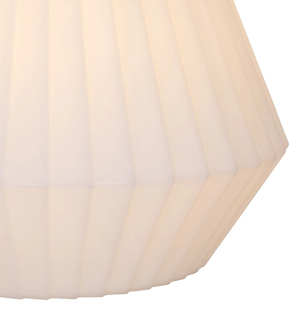 Candeeiro de suspensão exterior moderno preto com cúpula branca 45,6 cm IP44 - Robbert Moderno