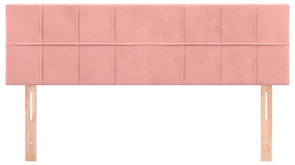 Cabeceira de cama 2 pcs veludo 72x5x78/88 cm rosa