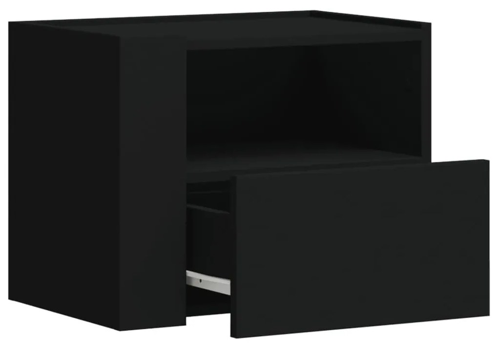 Mesa de cabeceira de parede 45x30x35 cm preto