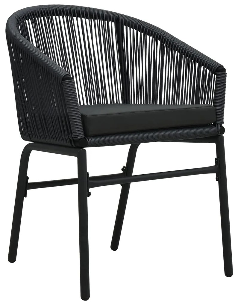 9 pcs conjunto de jantar para jardim preto