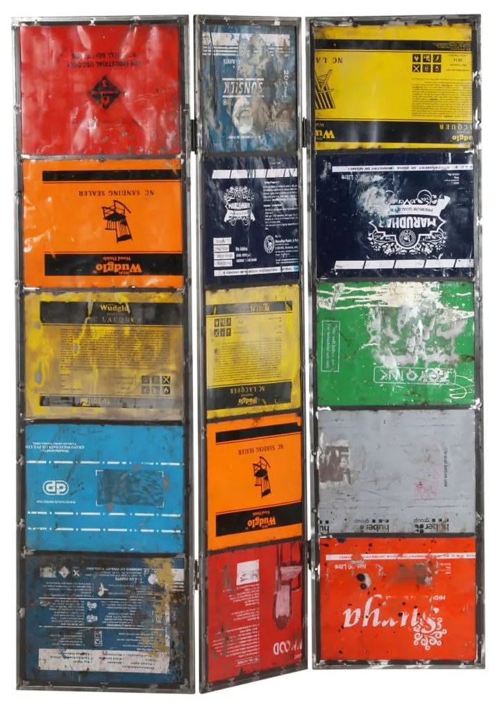 vidaXL Divisória/biombo 45x17x167 cm ferro multicor