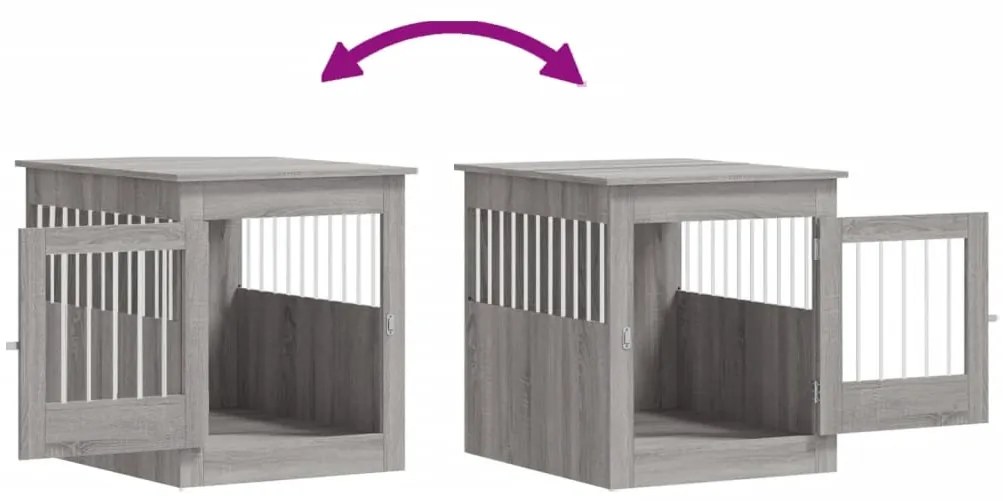 Móvel casota para cão 64,5x80x71 derivados madeira cinza sonoma