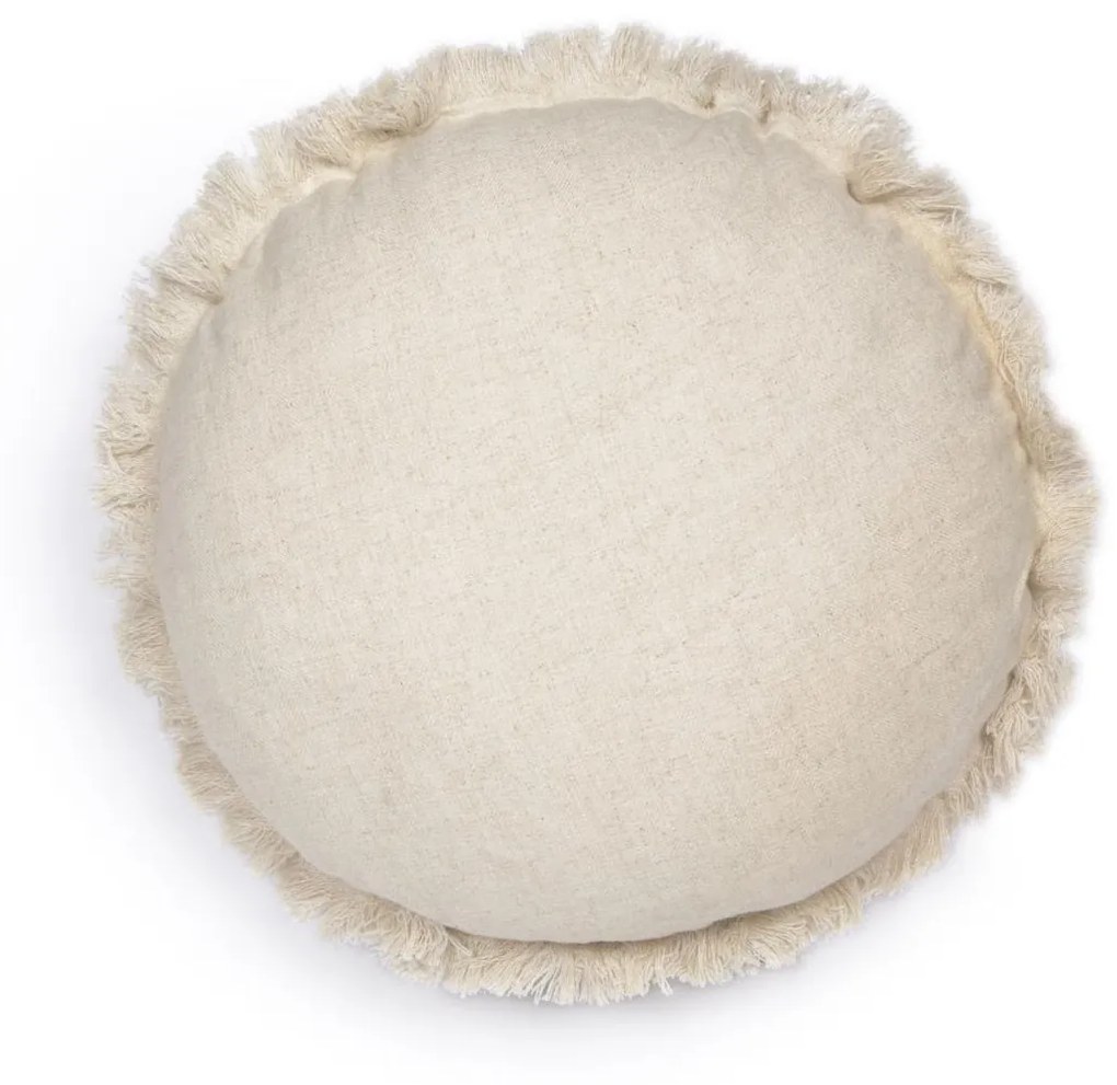 Kave Home - Capa de almofada redonda Araceli de linho natural Ø 45 cm