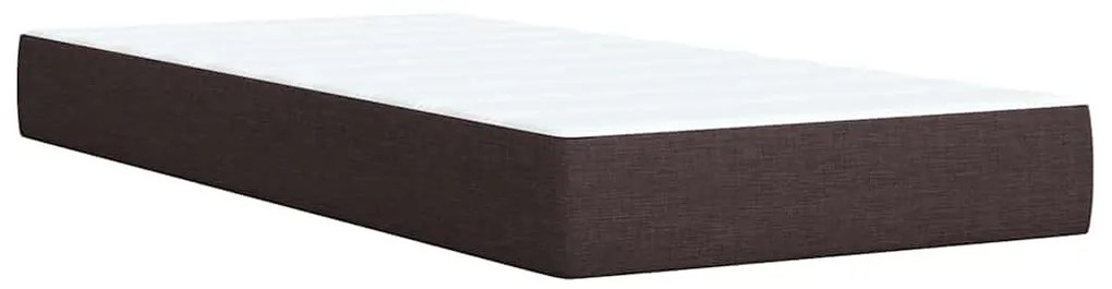 Cama com molas/colchão 90x200 cm tecido castanho-escuro