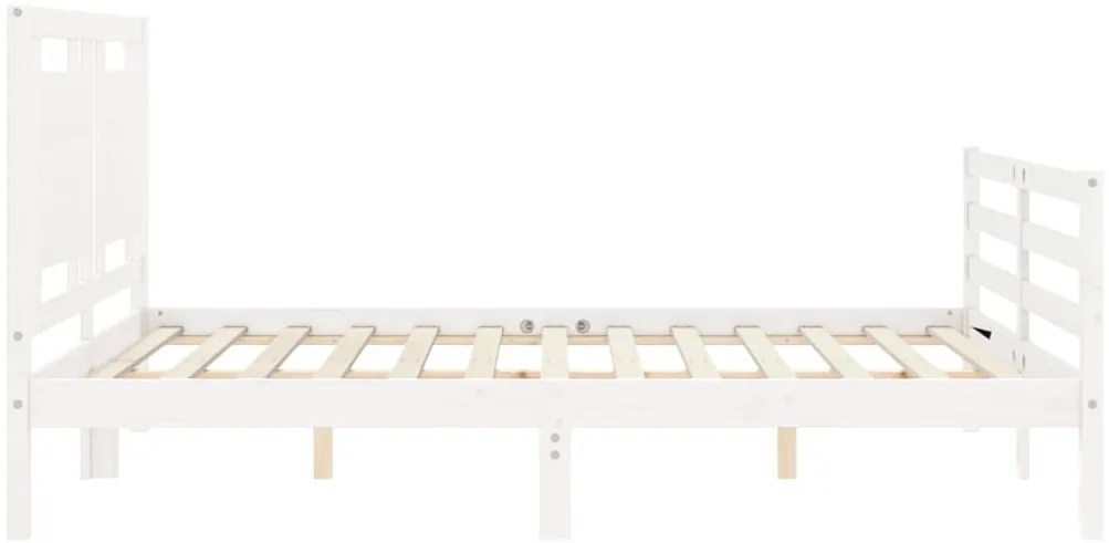 Estrutura de cama King Size com cabeceira madeira maciça branco
