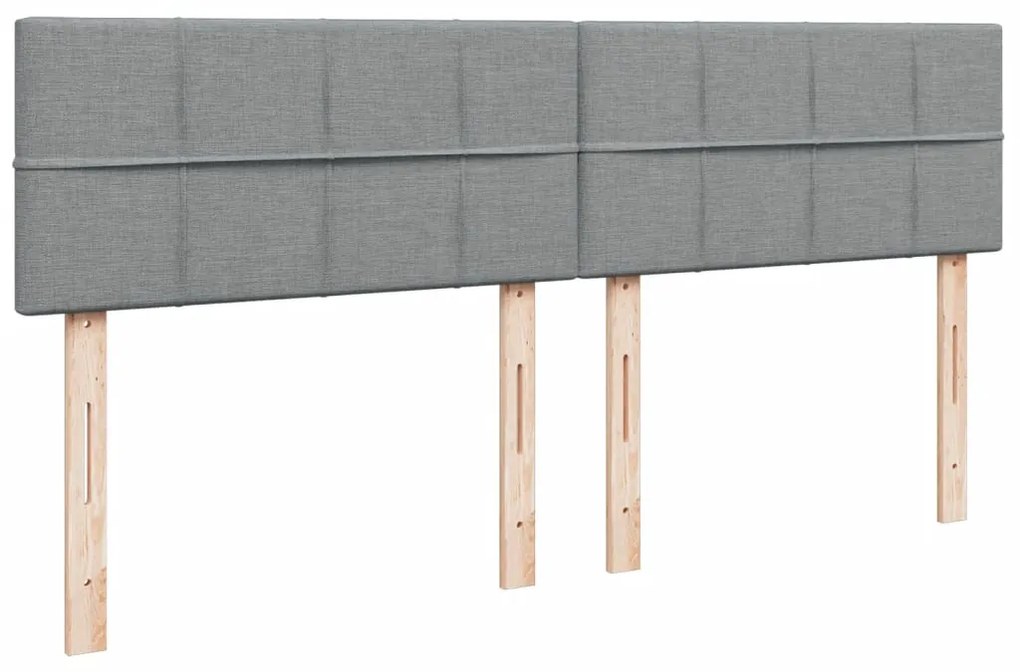 Cama com molas/colchão 200x200 cm tecido cinza-claro