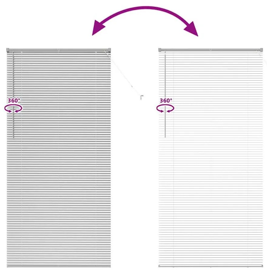Persiana de Janela com cortinas Outros Manual Prata 100 x 220 cm Alumí