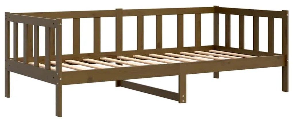 Sofá-cama 90x200 cm madeira de pinho maciça castanho mel