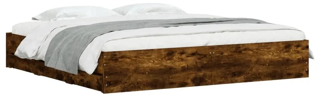 Estrutura de cama c/ gavetas derivados madeira carvalho fumado